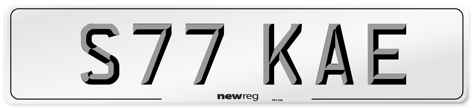 S77 KAE Number Plate from New Reg